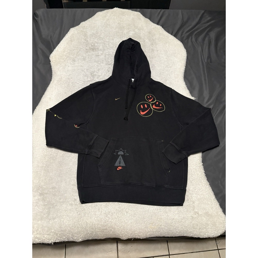 Nike Go The Extra Smile Pullover Hoodie Men Medium Black DQ3520 010 Faded